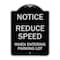 Signmission Reduce Speed When Entering Parking Lot Heavy-Gauge Aluminum Sign, 24" x 18", BS-1824-23534 A-DES-BS-1824-23534 - alternate 1